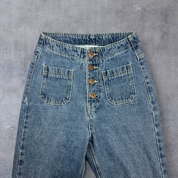 Princess Polly High Waist Button Up Straight Leg Jeans Sz: U/UK:6 / US: 2 /U: 34 - Picture 1 of 16